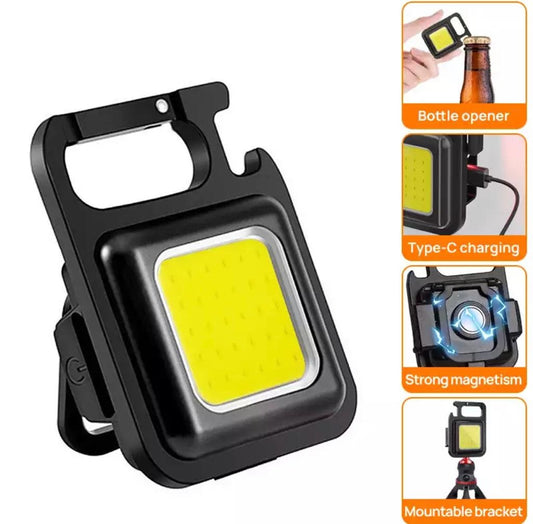 Multifuctional COB Rechargeable Keychain Light